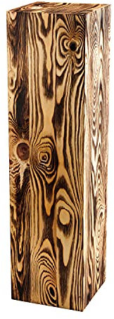 DECOKTIVO Holzständer, Holzblock, Baumstamm Deko, Bodenwindlicht Säule, Blumensäule Holz, Dekosäule, Stabil und Langlebig, Geölte Kiefer, 75x20x20 Cm