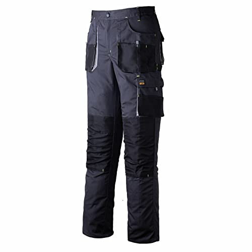 REIS FORECO-T SBJS58 Pantalón de Trabajo para Hombre, Protector, Anticorte, Cargo, 80% Poliéster 20% Algodón, Gris-Negro, Talla 58