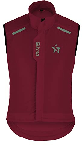 Sikma Herr dam cykelväst dusch vindtät löpning unisex HI-VIZ väst cykeljackor, Vinröd, L