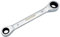 DAKCOS 2 en 1 Clé à cliquet 8x10mm Double clé à cliquet en CR-V avec finition chromée mate