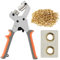 Crovida Grommet Punch Kit 10.5MM Handle Eyelet Punch Tool with 500Pcs Golden Grommet of 3/8 Inch,Manual Hole Pliers for Belts, Canvas,Crafts, Poster,Tarpaulin Banner