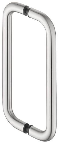 Gedotec Edelstahl Stoßgriff für Holztüren I Haustürgriff 244 x 225 mm I 1 Stück I rostfreier Tür-Griff rund I Haustürbeschlag beidseitige Montage I D: 19 mm I Türbeschlag inkl. Befestigungsmaterial