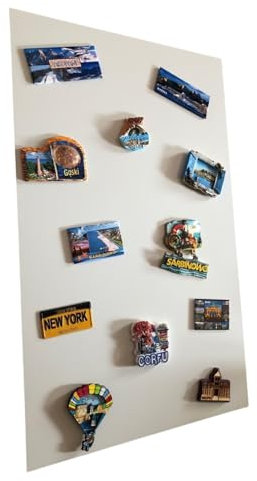 STALFORM Léger Metal Tableau Magnétique Mural Blanc 66x42 cm, Plaque Aimanté, Acier Inoxydable, Cuisine, Bureau, Chambre D'enfant, pour Lettres Magnétiques, Chiffres, Notes, Photos