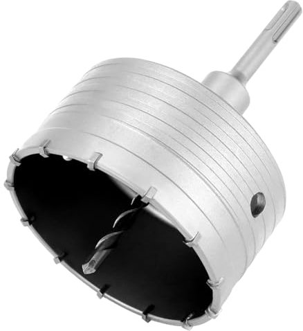 QWORK® Hole Saw, Concrete Wall Drill Bit, 110mm Core Bit with Round-handle Rod, for Concrete, Masonry, Cement, Brick Wall