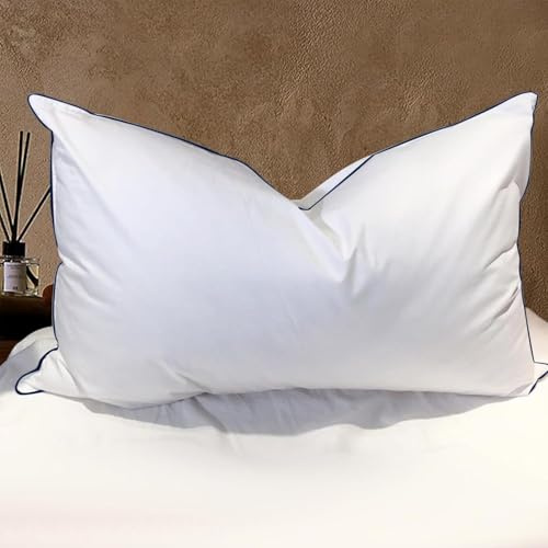 BHZ Cuscini in piuma d'oca, cuscini king size, per letto da hotel, morbidi e di supporto per dormire, confezione da 1, 50,8 x 91,4 cm, blu navy