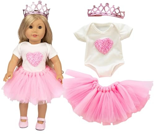 XPEX Set da 3 pezzi Vestiti bambole reborn Bambola nenuco Vestiti per Bambole 35-43 cm, Elegante Abito in Cotone Compatibile con Baby Born, Regali per Ragazze, Bambini