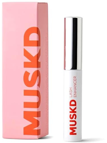 MUSKD Eyelash Growth Serum - Lash Enhancer for Longer, Thicker, Fuller Lashes & Brows - Natural, Vegan & Cruelty-Free Eyelash Serum for Gentle Formula (3 ML)