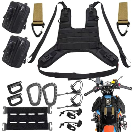 Mochila para depósito de Moto, Bolsa para sillín de Moto, Bolsa Trasera para depósito de Combustible, Resistente Mochila para depósito de para Enduro y Chopper, Ajuste Universal para