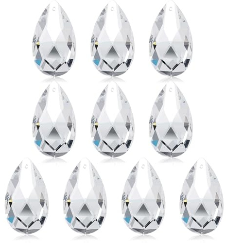 Teouuas 10 Piezas Atrapasoles Cristal, Atrapasoles Cristal Adornos Agujeros, Atrapasol Cristales Colgante, Cristales Arcoíris Colgante, para Ventanas, Hogar, Oficina, Decoración de Jardín