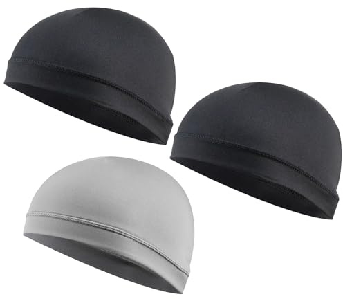2 Packs Skull Cap Beanie, Unisex Cycling Helmet Liner Cap Breathable Lightweight Protection Sports Headwear Windproof Runnning Beanies for Running Cycling Hiking Motorbike Football Gym Sleeping