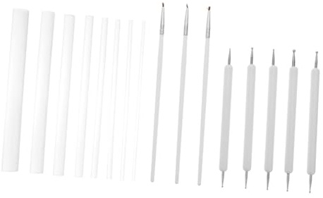 HOMSFOU Set Strumenti per Punteggiatura Mandala 16 Pezzi in Acrilico e Nylon per Pittura Artistica, Pennarelli e Penne per Disegnare Linee, Kit Compatto per Pittura Creativa e Artigianato