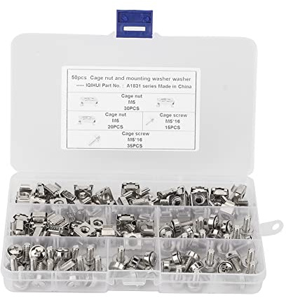 Kit di montaggio hardware dadi a gabbia M5, viti M5*16 per telaio con fori quadrati, compatibilità universale con auto, navi, camion, treni, usura durevole