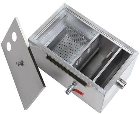 Fettavskiljare, fettavskiljare för köksdisk, fettavskiljare under diskbänken, små fettavskiljare, avskiljare, för matvagnsmatsalens köksavloppsvatten (storleksnamn 50 cm/20 tum)