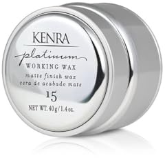 Kenra Professional Platinum Working Wax 15 | Matte Finish Styler | Provides Medium, Flexible Hold | Non-Greasy | Crème-Based Formula To Texturize & Mold Styles | All Hair Types | 1.4 fl. Oz