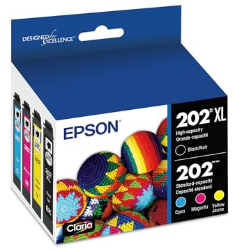 Epson 202 Genuine Ink Cartridge XL Black and Standard Color Combo Pack