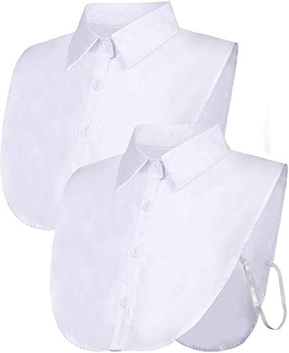 JFAN Womens Fake Half Shirt Blouse Collar Detachable Dickey Blouse Top Half Shirts Set False Doll Collar V-Neck Unisex Tie for Girls and Women Favors