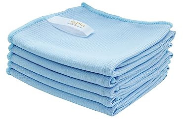 DrDirt Glass Cleaning Cloths – Microfibre Lint-Free Cloths for Streak-Free Cleaning of Windows, Mirrors, Glass, Stainless Steel – Reusable and Washable – Pack of 5 (35 x 35 cm)