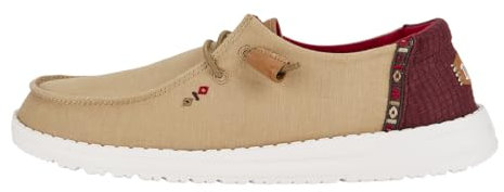HEYDUDE Wendy Chambray Boho Damen - Slippers Flache Schuhe - Mokassin Stil, Brown, 37