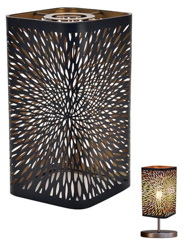 Hohler Lampenschirm Metall, 12X20cm Lampenschirme Aus Metall, Retro Blumenmuster Tischlampenschirm, Abnehmbare Quadratisch Lampenschirm Für die Installation von E27-Kronleuchtern/Wandleuchten