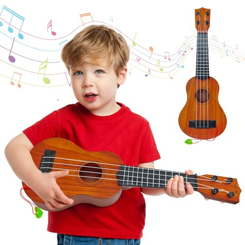 Kids Toy Ukulele Guitar,17 Inch Classical Guitar Musical Toy,4 Strings Guitar Ukulele Educational Learning Toy for Toddlers and Preschoolers