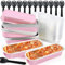 50Pcs Mini Loaf Pans with Lids and Spoons, 200ml Thickened Aluminum Foil Baking Pans Loaf Cake Cases, Non-Stick Cake Tins for Baking, Storing, Serving, Ideal for Parties, Weddings and Picnics