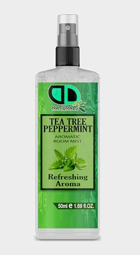 Tea Tree & Peppermint Aromatic Room Spray | Air Freshener for Home, Car & Office, Long-lasting Fragrance, Smoke free, Non-Toxic, Pillow Mist Spray 50ml