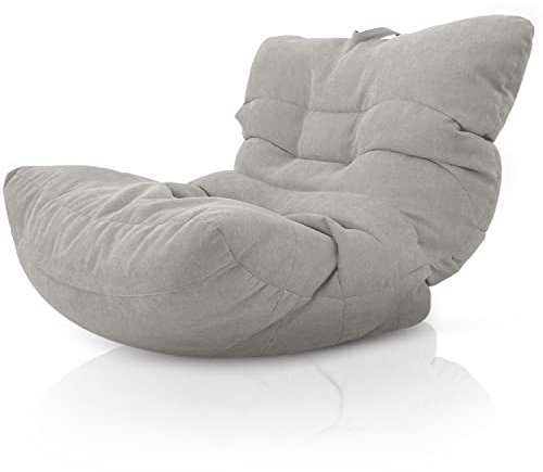 Aiire Puff Salon de Lujo XXL - Sofa Puf Gigante Moderno de Diseño - Modelos de Puffs o Bean Bag Chair Grandes con Relleno Incluido para Adultos o Decoracion Habitacion Juvenil Gris Claro