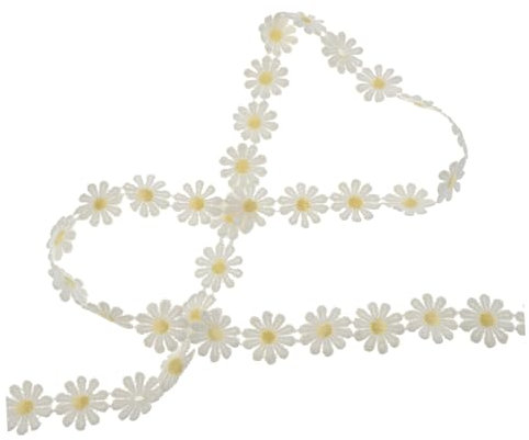 HAPINARY Bastelband 15 Yard Bestickte Spitzenborte Mit Gänseblümchenmuster 2 5 Cm Breit Handwaschbar Ideal Zum Verpacken Und Für Partys