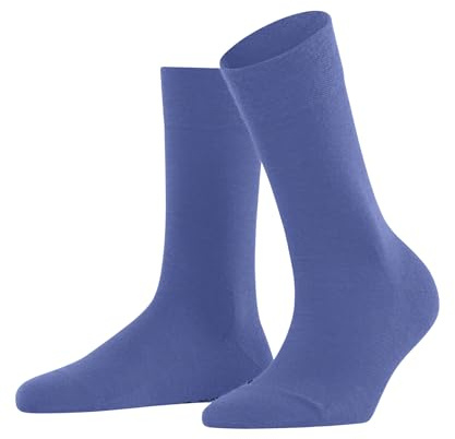 FALKE Sensitive Berlin W So lana algodón puños sin presión 1 par, Calcetines Mujer, Azul Water 6550, 35-38