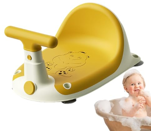 Dreuhuing Asiento para bebés para bañera, asiento de baño para bebé - Taburete de dibujos animados para niños ducha - Asientos seguros para el baño para niños pequeños para bebés que se sientan con un
