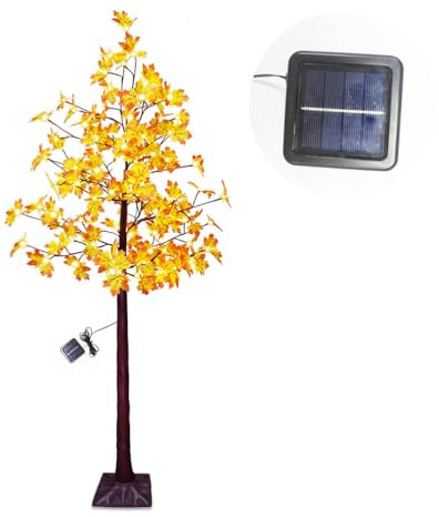 AoLa Árbol de arce solar iluminado 180cm, 120 LED blancos cálidos árbol luminoso 8 modos de iluminación cable 3m árbol decorativo artificial de arce otoñal IP44 para interiores y exteriores fiestas