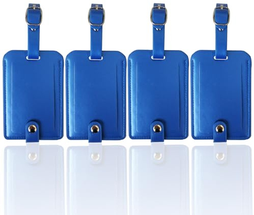 Kofferanhänger Gepäckanhänger Reise Koffer Tags Geeignet für Reisender Geschäftsmann 4 Stück blau
