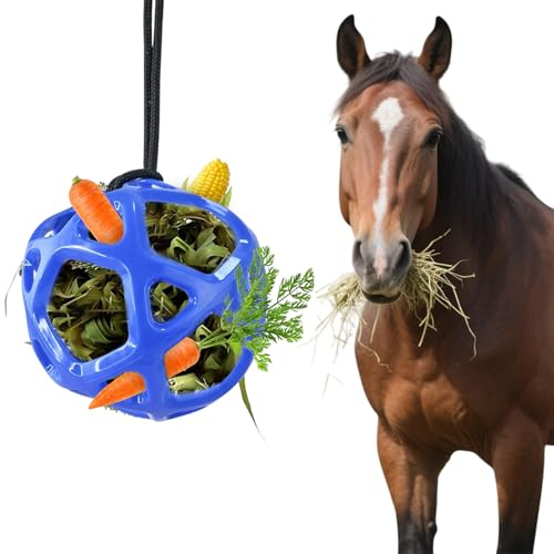 WHBFH Palla da fieno da appendere, diametro di 28 cm, di grandi dimensioni, resistente all'usura, non si deforma facilmente, per rallentare l'alimentazione, alleviare lo stress, cavalli e pecore