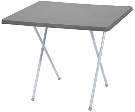 Spetebo Campingtisch klappbar und höhenverstellbar auf 2 Größen - Farbe: grau - 79cm x 60cm x 50-62 cm