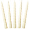 Edle Spiralkerzen Vintage No. 1 in Creme Matt - 5 Stück Twisted Candles I gedrehte Spiral Kerzen Stabkerzen Spitzkerzen - 23 x 2,2 cm - Trendkerzen