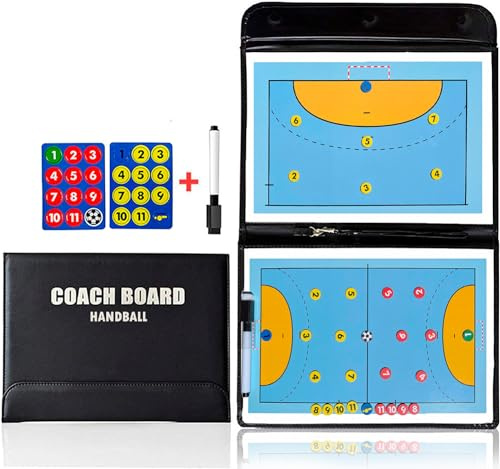 CREADY Magnetische Tactical Tafel für Handball - Faltbare Schulmappe mit Zubehör, Profi Tactical Tafel für Trainer und Richter