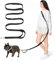 Tivray Hände Frei Hundeleine mit Schwamm Griff, 8,5ft Vielseitig Crossbody Taille Leine mit 3 Ringen für Welpen, Kleine&Mittlere Hunde, Einfach Einzustellen Hände Frei Leine für Laufen Joggen, Schwarz