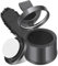lomdung Poudre de Racine de Cheveux avec Houppette et Miroir, Poudre Densifiante Cheveux Imperméable et longue Durée pour Combler les Cheveux Clairsemés, Hairline Powder pour Hommes, Noir