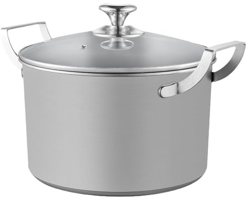 WOTZOV Pentola per zuppa in Titanio Puro Pentola per zuppa Piccola addensata per Uso Domestico Pentola per Cottura a Vapore a Doppio Orecchio Piastra Intera in Titanio Pentola in Titanio,