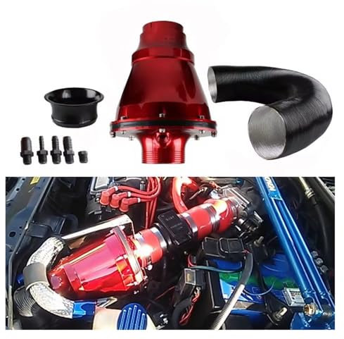 Aspirazione Dell'Aria Universale 76 Mm Filtro Aria A Soffietto Con Testa A Fungo Modificata Filtro Aria Auto SUV Tubo Aspirazione Aria Fredda Ad Alto Flusso Detergente Tubi Tubo Di Aspirazione Auto(Ro