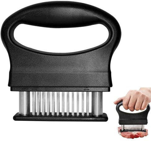 SHUOHONG Batticarne ad Aghi Professionale, Batticarne da Cucina con Lame in Acciaio Inossidabile, Strumento Essenziale Inteneritore per Manzo Pollo Cotoletta, Strumento per Marinatura della Carne