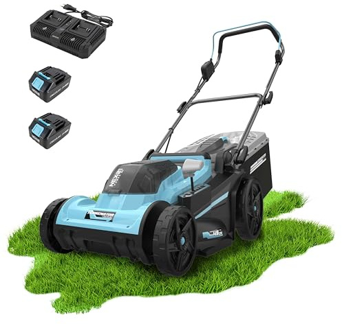 Cecotec Tagliaerba a Batteria Terrenator E7 Liberty Z Plus. Motore Brushless, 2 Batterie 21V 4Ah, Caricatore Doppio, Z-Tech 25-75mm, Taglio 43cm, 3in1 Mulching, Sacco 45L, Ruote Posteriori XL