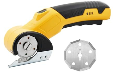 Longzhuo Ciseaux Électrique, Ciseaux Électrique Tissu Couture, Cutter Électrique Rechargeables sans Fil | 240 Coups/Min | Verrouillage de Sécurité pour Carton Cuir Tissu Tapis Textile Plante