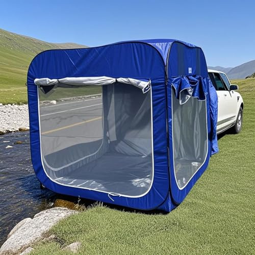 Car Tailgate Awning ， Pop Up Rear Tent for SUVs and Cars, Camping and Traveling Tent for 5-8 People