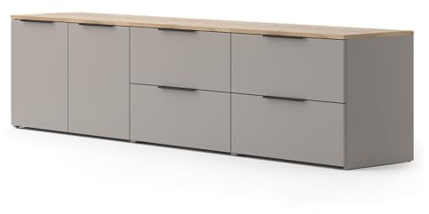 Vicco Parete attrezzata soggiorno Wido, Grigio,
