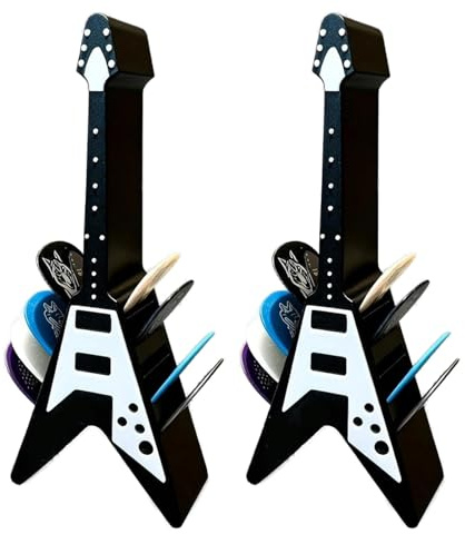 Kexinmierxi 2 Pack Guitar Pick Holder, Black, 12x4.8cm