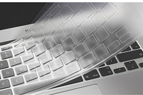 Se7enline Compatible with Clear Macbook Keyboard Cover Skin (EU/UK Layout) for MacBook Air 13 & MacBook Pro 13 15 17 with/without Retina Display (Not fit 2016/2017/2018 Macbook Pro), Transparent