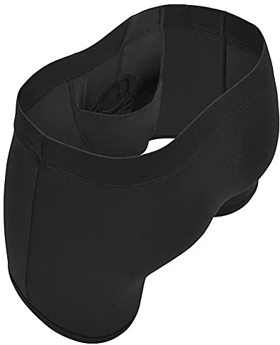 SHEATH Men's Underwear with Dual Pouch 3.21 Fly Boxer Briefs, Black, L