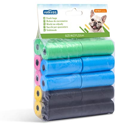 Nobleza - 300 Stück Hundekotbeutel Haustier Große Kotbeutel für Hunde Auslaufsicher Geruchlose Extra Dick, 5 Farben