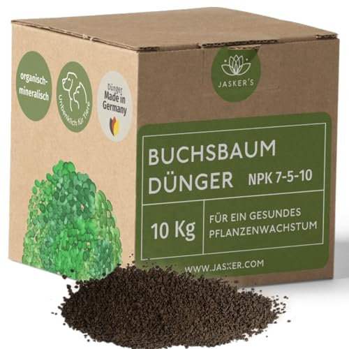 Buchsbaum Dünger 10 Kg - 100% Tierfreundlich - Ideal als Dünger für Buchsbaum Hecken - Viel Kalium & Magnesium für frischgrüne Blätter - Organischer Buchsbaumdünger Langzeitdünger